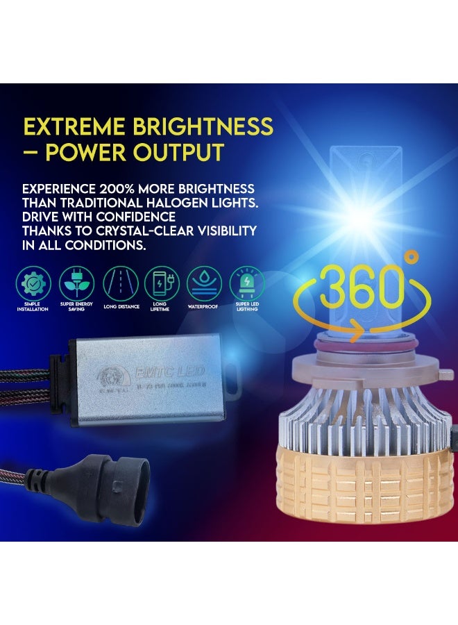 EMTC Pack of 2 TL73PRO 360° High Power LED Headlight Bulbs – 9005 | 146W | Single Beam | 6000K With Driver | 6-Month International Warranty - Image 5
